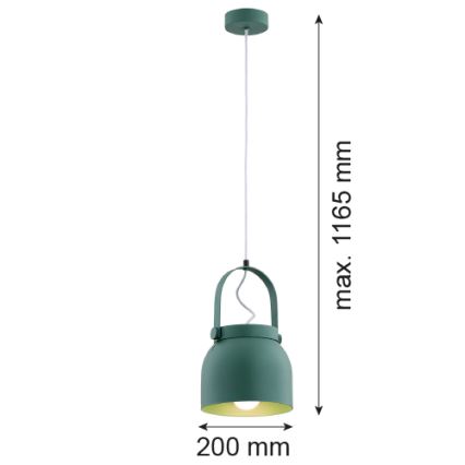 Argon 8283 - Candelabro suspenso LOGAN 1xE27/15W/230V diâmetro 20 cm verde