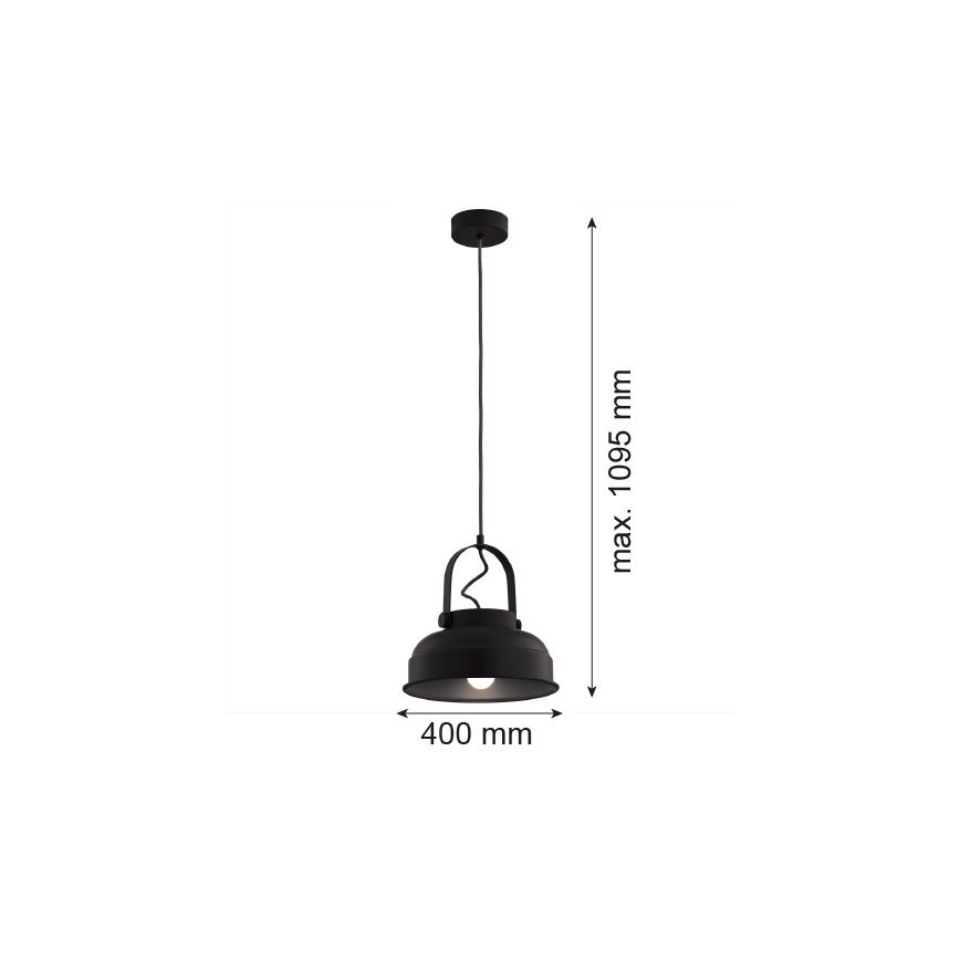 Argon 8285 - Candelabro suspenso DAKOTA 1xE27/15W/230V preto