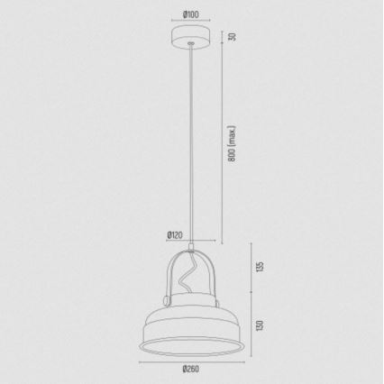 Argon 8285 - Candelabro suspenso DAKOTA 1xE27/15W/230V preto