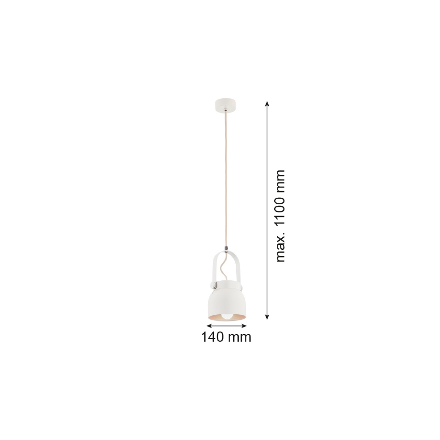 Argon 8290 - Candelabro suspenso LOGAN 1xE27/15W/230V diâmetro 14 cm branco