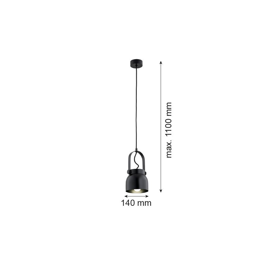 Argon 8291 - Candelabro suspenso LOGAN 1xE27/15W/230V diâmetro 14 cm preto