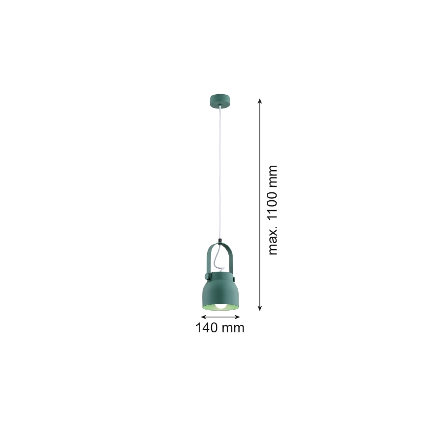 Argon 8293 - Candelabro suspenso LOGAN 1xE27/15W/230V diâmetro 14 cm verde