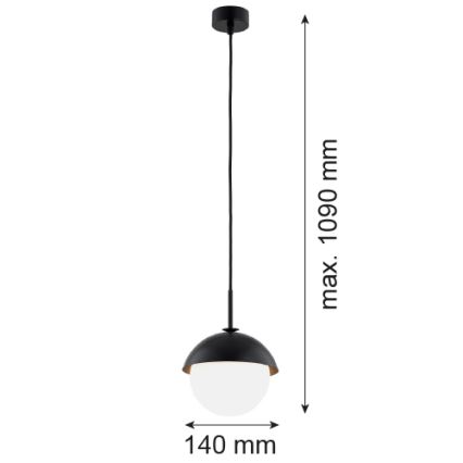 Argon 8295 - Candelabro suspenso CAPPELLO 1xE27/15W/230V preto