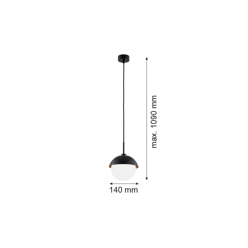 Argon 8295 - Candelabro suspenso CAPPELLO 1xE27/15W/230V preto