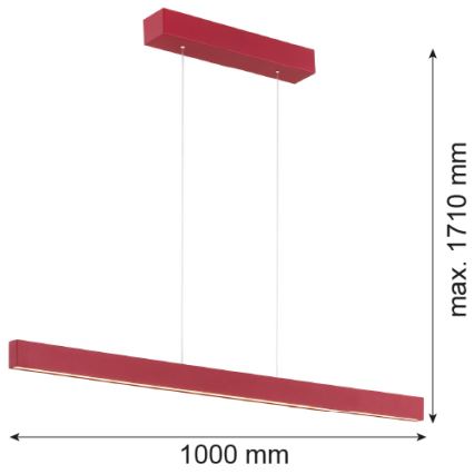 Argon 8304 - Candelabro suspenso LED BALANS LED/35W/230V 3000K vermelho