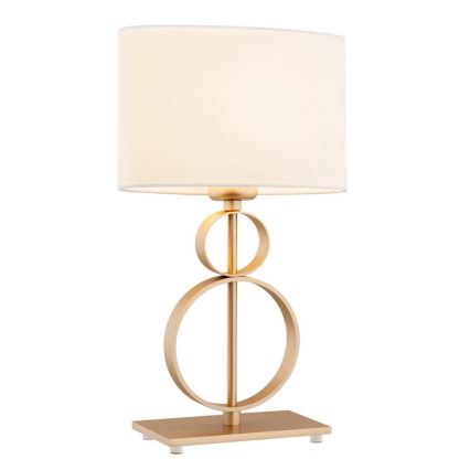 Argon 8310 - Candeeiro de mesa PERSEO 1xE27/15W/230V 42 cm creme/dourada