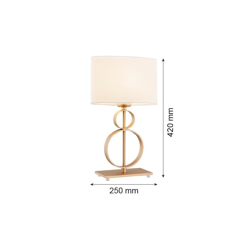 Argon 8310 - Candeeiro de mesa PERSEO 1xE27/15W/230V 42 cm creme/dourada