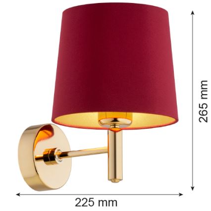 Argon 8311 - Candeeiro de parede PONTE PLUS 1xE27/15W/230V vermelho