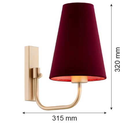 Argon 8313 - Candeeiro de parede SAFIANO 1xE27/15W/230V borgonha
