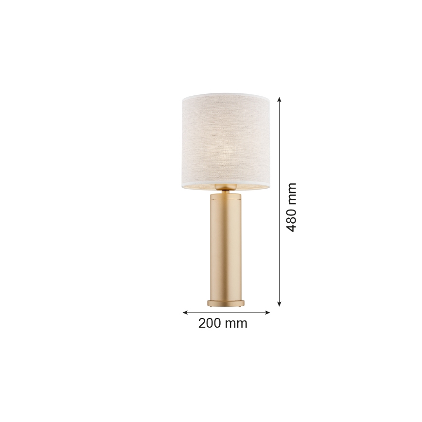 Argon 8315 - Candeeiro de mesa RIVA 1xE27/15W/230V 48 cm dourada