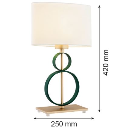 Argon 8317 - Candeeiro de mesa PERSEO 1xE27/15W/230V 42 cm creme/verde
