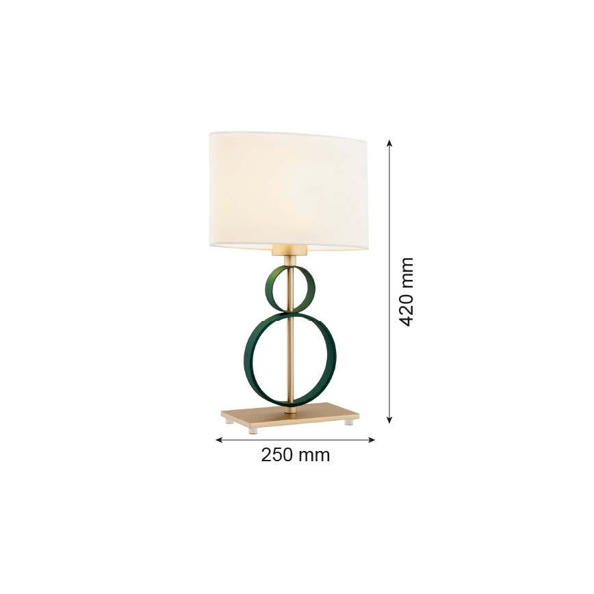 Argon 8317 - Candeeiro de mesa PERSEO 1xE27/15W/230V 42 cm creme/verde