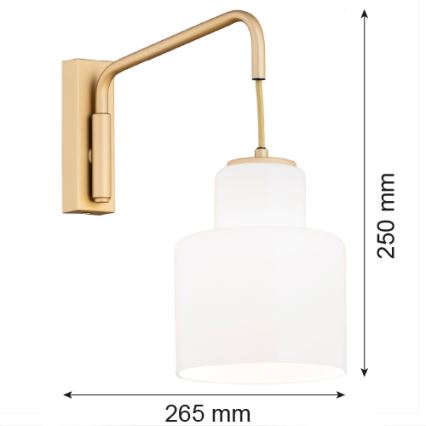 Argon 8371 - Iluminação de parede DIUNA 1xE27/15W/230V dourada