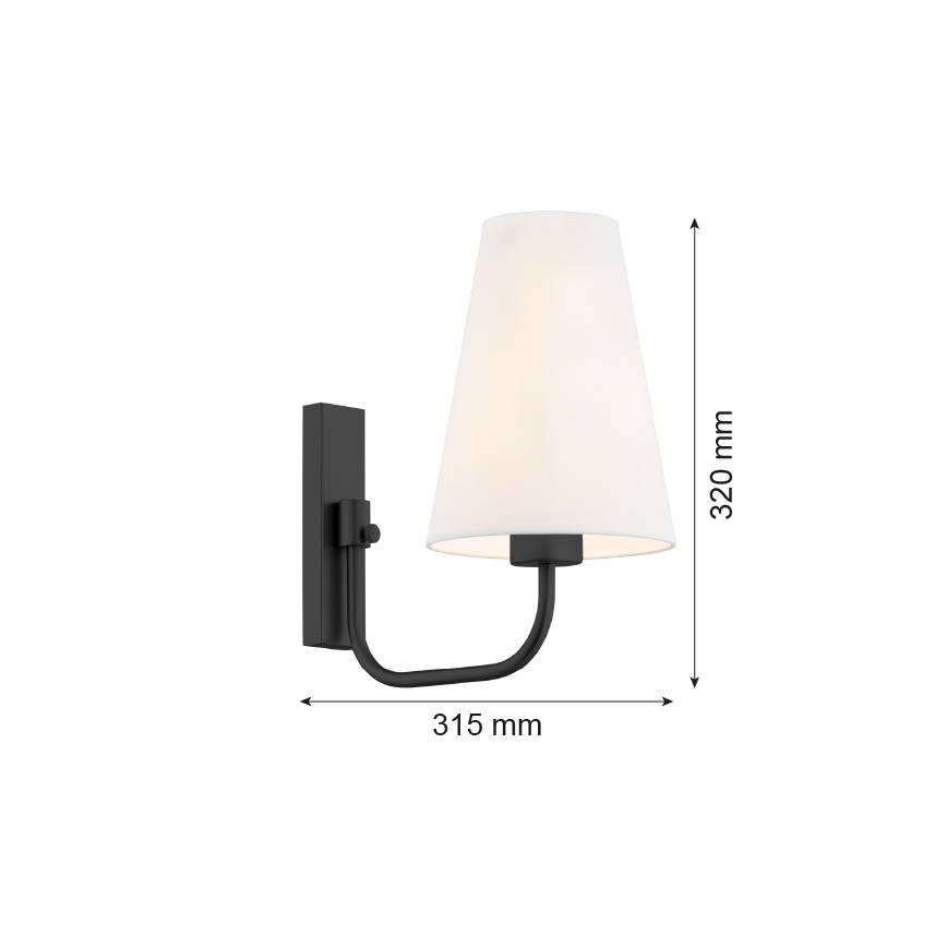 Argon 8376 - Candeeiro de parede SAFIANO 1xE27/15W/230V preto
