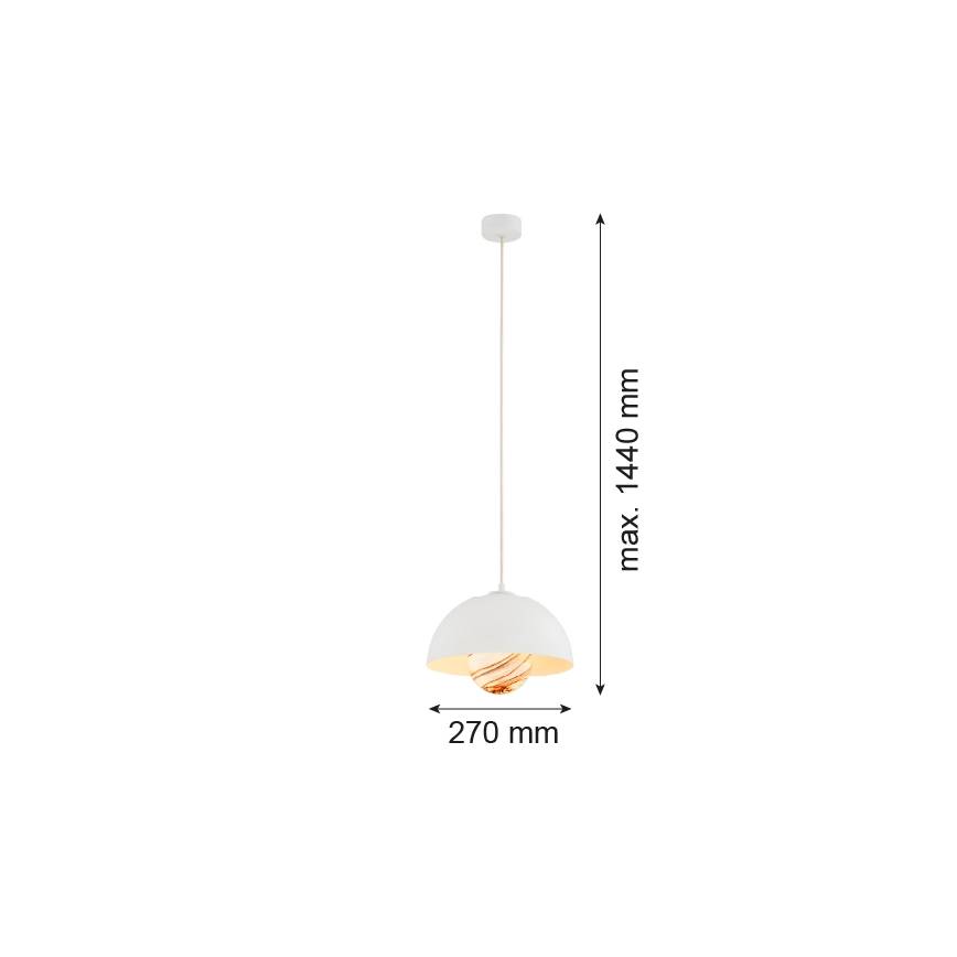 Argon 8443 - Candelabro suspenso PIAVA 1xE14/7W/230V alabastro branco