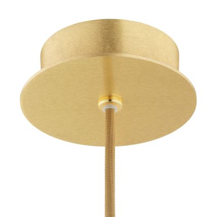 Argon 8447 - Candelabro suspenso ALMIROS 1xE27/15W/230V diâmetro 25 cm alabastro dourada