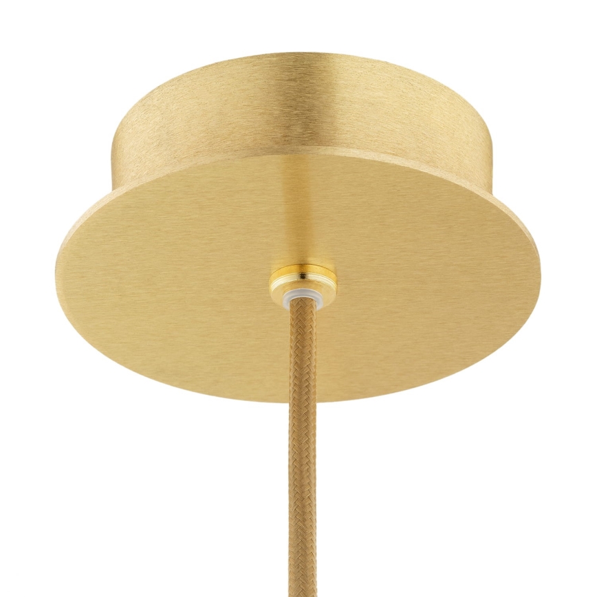 Argon 8447 - Candelabro suspenso ALMIROS 1xE27/15W/230V diâmetro 25 cm alabastro dourada