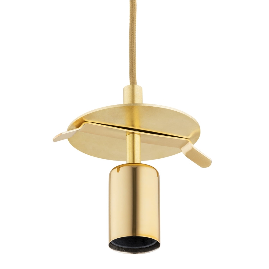 Argon 8447 - Candelabro suspenso ALMIROS 1xE27/15W/230V diâmetro 25 cm alabastro dourada