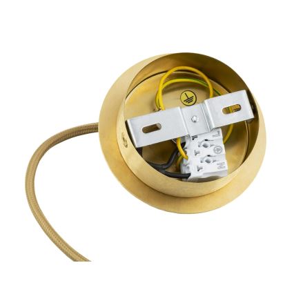 Argon 8447 - Candelabro suspenso ALMIROS 1xE27/15W/230V diâmetro 25 cm alabastro dourada