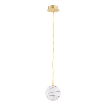 Argon 8450 - Candelabro suspenso ALMIROS 1xE14/7W/230V diâmetro 12 cm alabastro dourada