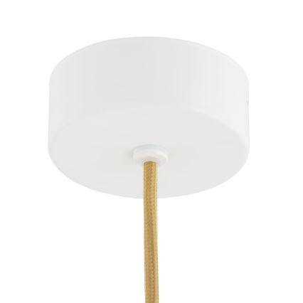 Argon 8451 - Candelabro suspenso ALMIROS 1xE14/7W/230V diâmetro 12 cm alabastro branco/dourada