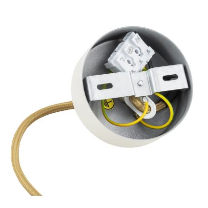 Argon 8451 - Candelabro suspenso ALMIROS 1xE14/7W/230V diâmetro 12 cm alabastro branco/dourada