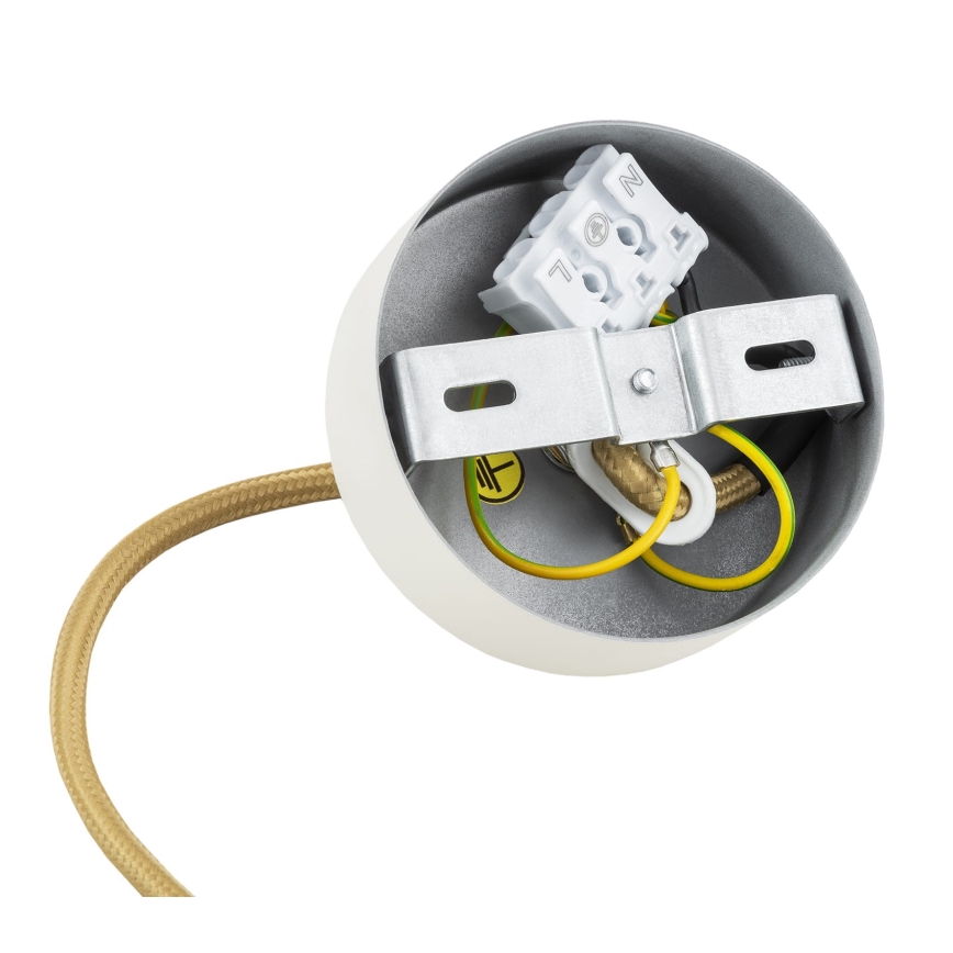 Argon 8451 - Candelabro suspenso ALMIROS 1xE14/7W/230V diâmetro 12 cm alabastro branco/dourada