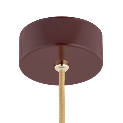 Argon 8452 - Candelabro suspenso ALMIROS 1xE14/7W/230V diâmetro 12 cm alabastro castanho/dourada