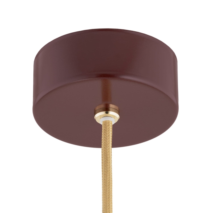 Argon 8452 - Candelabro suspenso ALMIROS 1xE14/7W/230V diâmetro 12 cm alabastro castanho/dourada