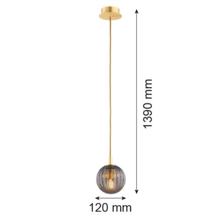 Argon 8512 - Candeeiro suspenso PALOMA 1xE14/7W/230V diâmetro 12 cm dourado/preto
