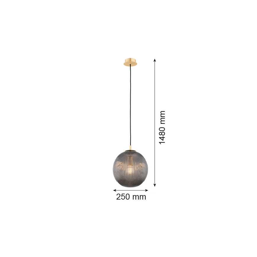 Argon 8513 - Candeeiro suspenso PALOMA 1xE27/15W/230V diâmetro 25 cm dourado/preto