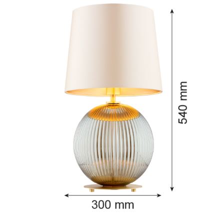 Argon 8530 - Candeeiro de mesa HAMILTON 1xE27/15W/230V 54 cm creme/cinzento