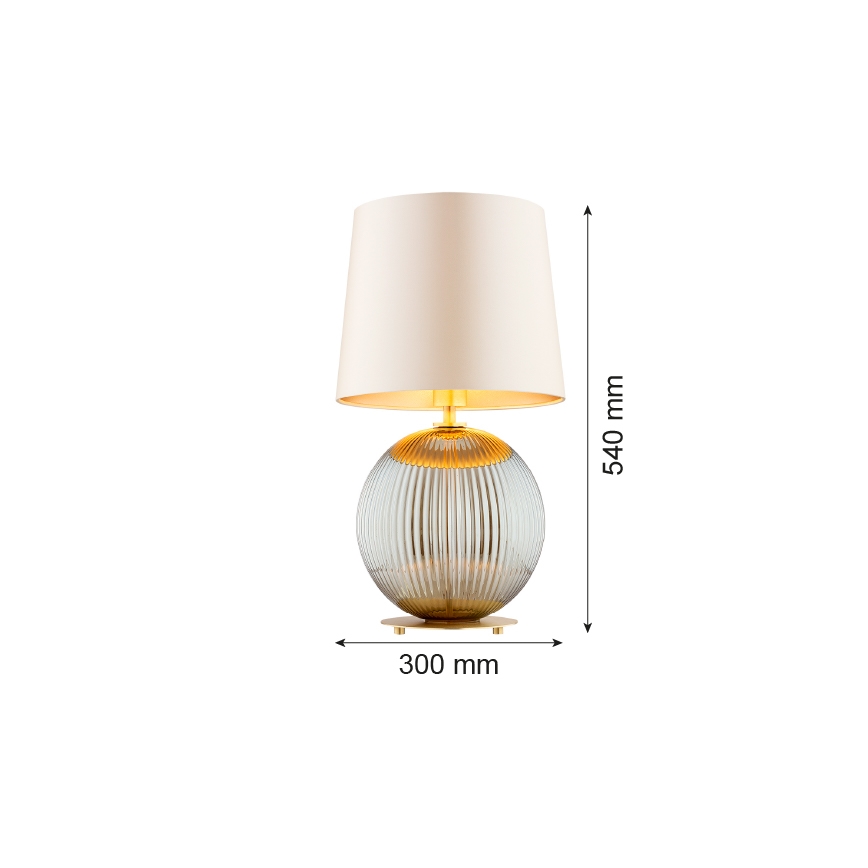 Argon 8530 - Candeeiro de mesa HAMILTON 1xE27/15W/230V 54 cm creme/cinzento