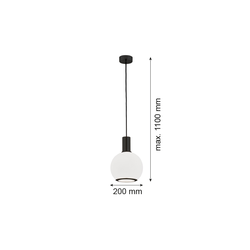 Argon 8564 - Candeeiro suspenso SAGUNTO PLUS 1xE27/15W/230V diâmetro 20 cm preto
