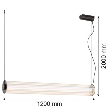 Argon 8625 - Candeeiro suspenso LED HAMPTON LED/90W/230V 3000K 120 cm preto