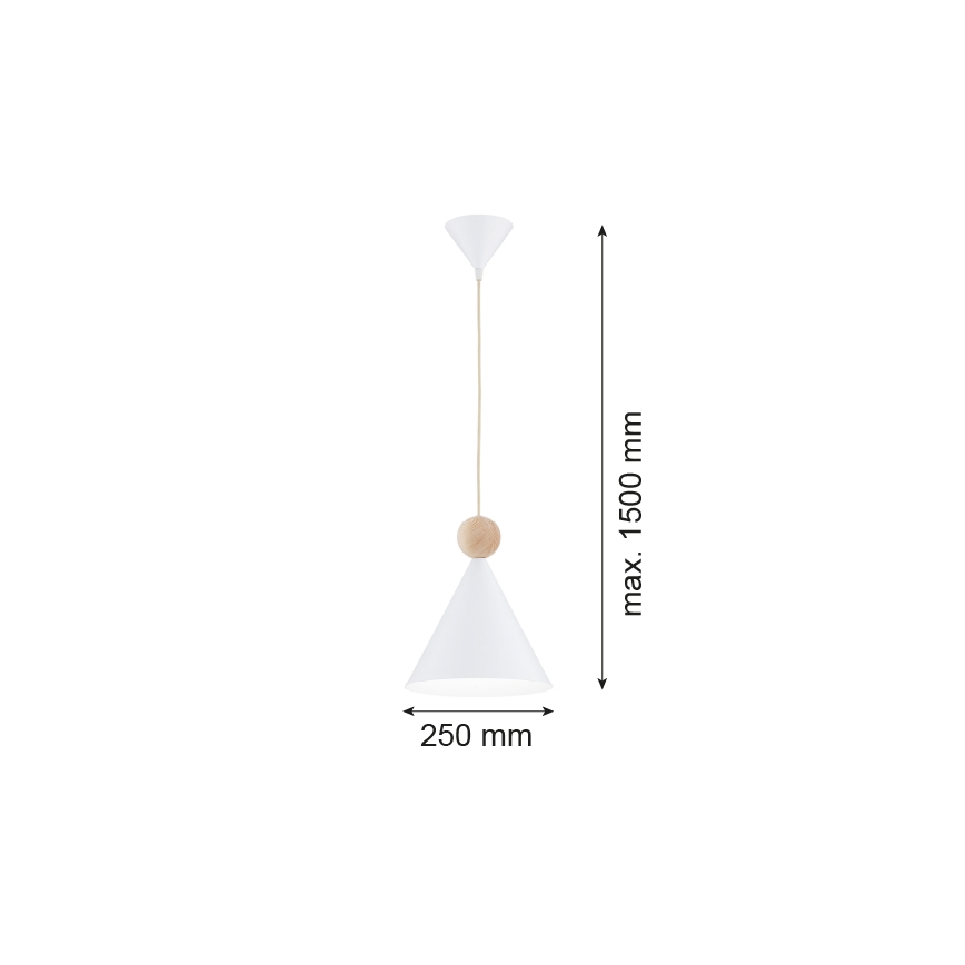 Argon 8629 - Candeeiro suspenso KEGEL 1xE27/15W/230V branco