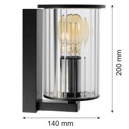 Argon 8748 - Iluminação de parede exterior NORFOLK 1xE27/15W/230V IP44 preto