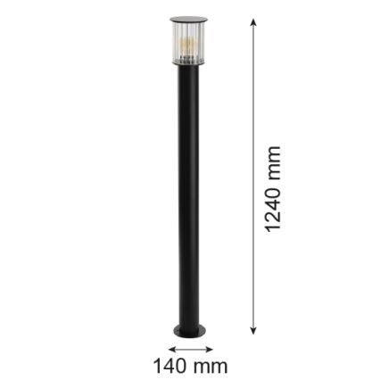 Argon 8750 - Candeeiro exterior NORFOLK 1xE27/15W/230V IP44 124cm preto
