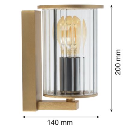 Argon 8752 - Iluminação de parede exterior NORFOLK 1xE27/15W/230V IP44 dourado