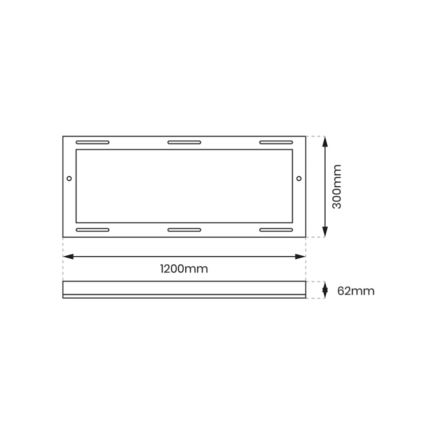 Armação metálica para a instalação do painel LED 120x30 cm