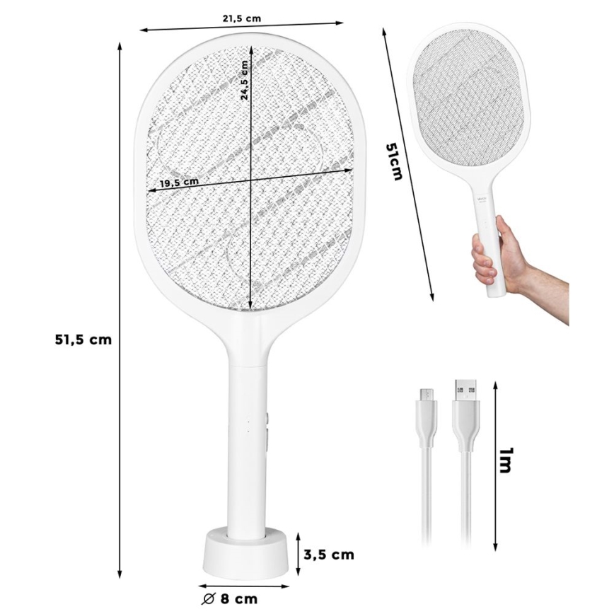 Armadilha elétrica para insetos LED 2em1 800 mAh/5V