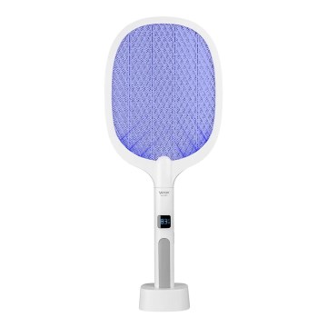 Armadilha elétrica para insetos LED 2em1 com visor LCD 1200 mAh/5V branco