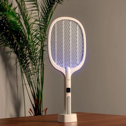 Armadilha elétrica para insetos LED 2em1 com visor LCD 1200 mAh/5V branco