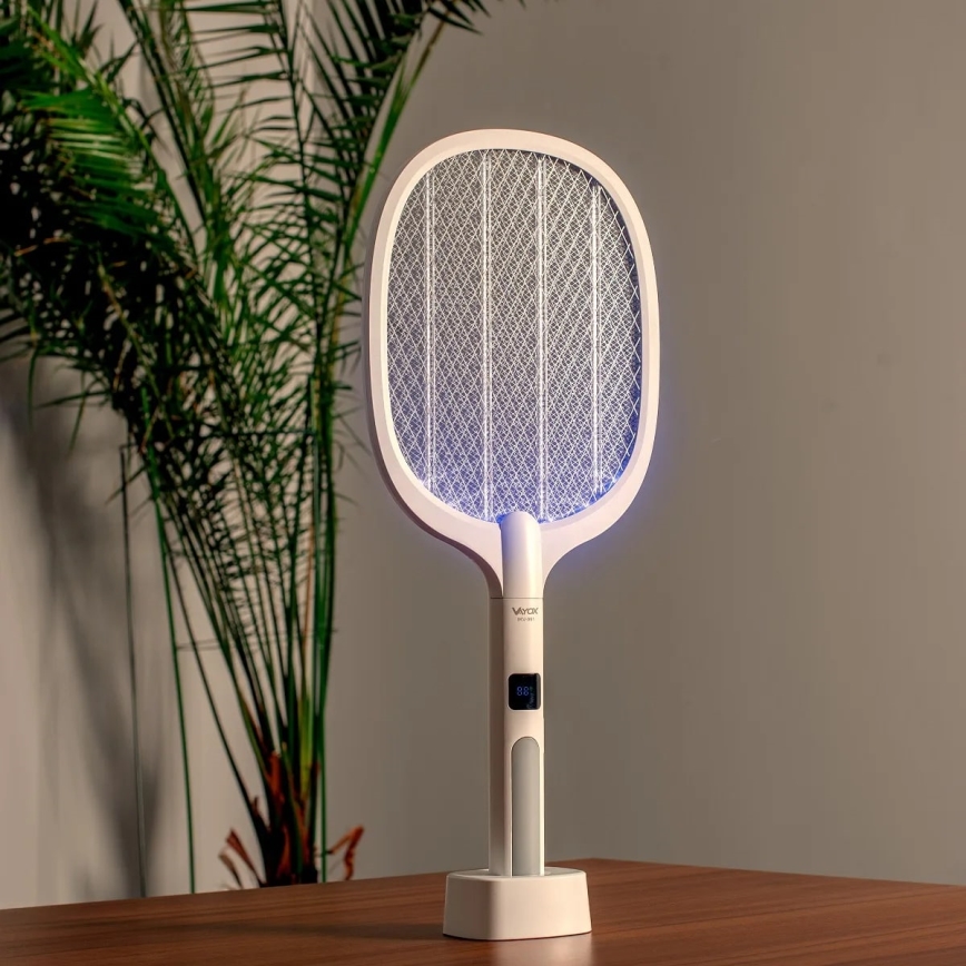 Armadilha elétrica para insetos LED 2em1 com visor LCD 1200 mAh/5V branco