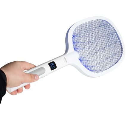 Armadilha elétrica para insetos LED 2em1 com visor LCD 1200 mAh/5V branco