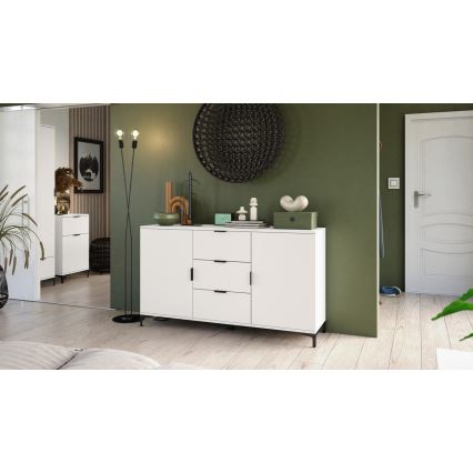 Armário com gavetas e porta pequena LORA branco