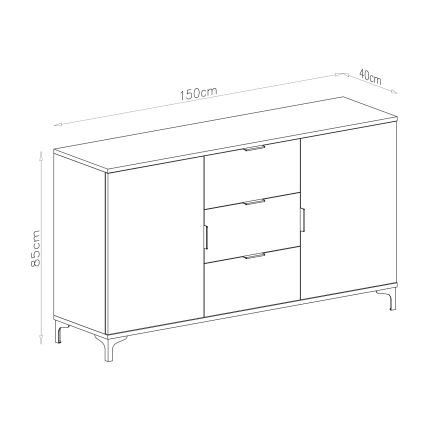 Armário com gavetas e porta pequena LORA branco
