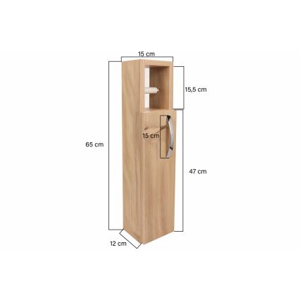 Armário com suporte para papel higiénico STAR 65x15 cm castanho