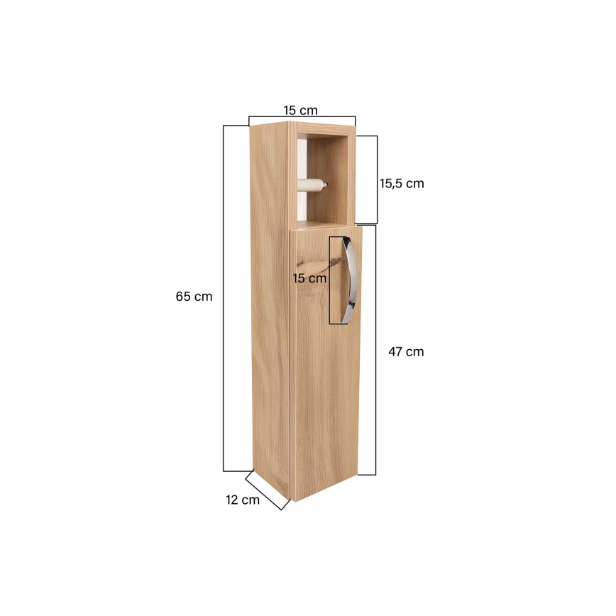 Armário com suporte para papel higiénico STAR 65x15 cm castanho