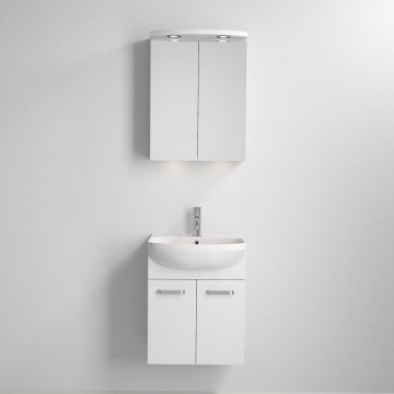 Armário de casa de banho com lavatório ASTRID + armário espelhado com LED 4xLED/4,3W/230V IP44 branco